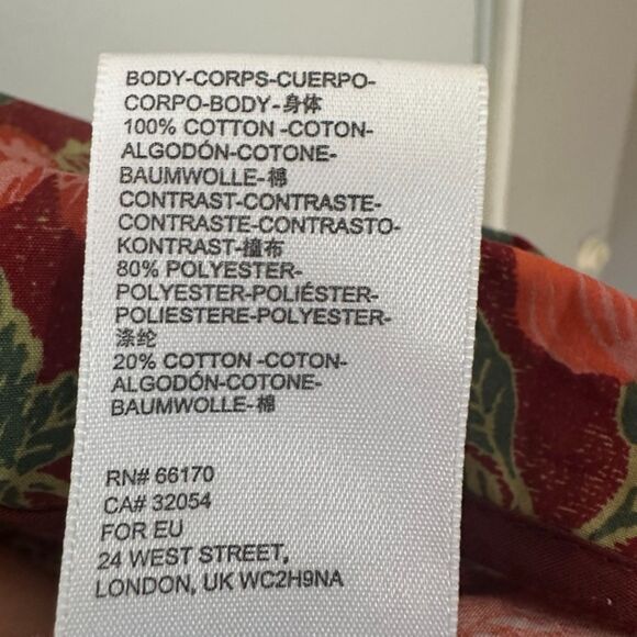 Laura Ashley UO Exclusive Tiered Bella Dress Floral Red Pink Exposed Back Medium - Picture 6 of 11